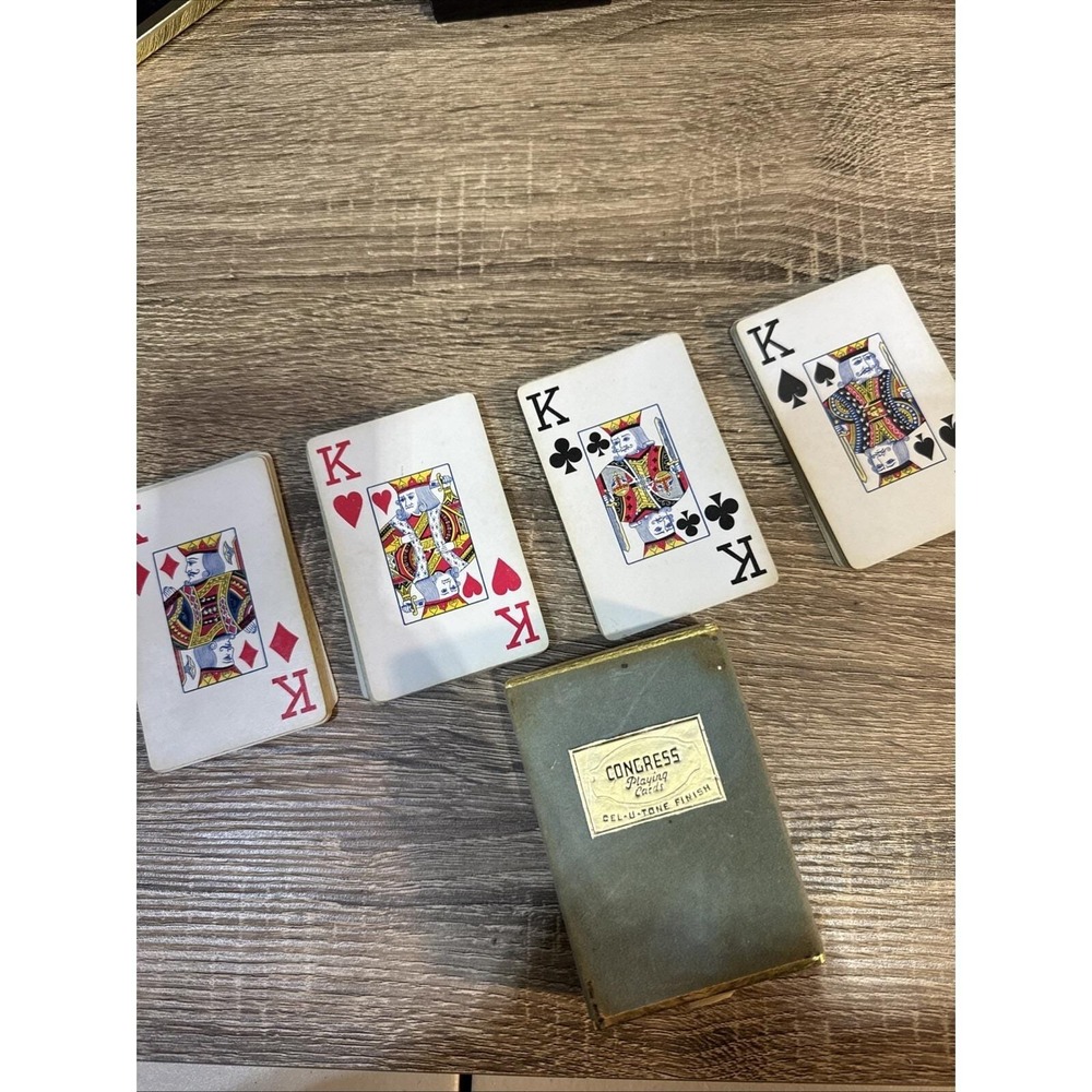 Vintage Blue Frisco Railroad Congress Playing Cards Cel-u-tone Deck Complete